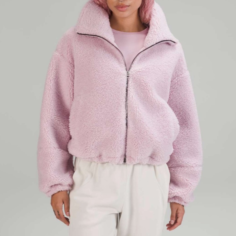 lululemon athletica Pink Teddy Fleece Zip Jacket
